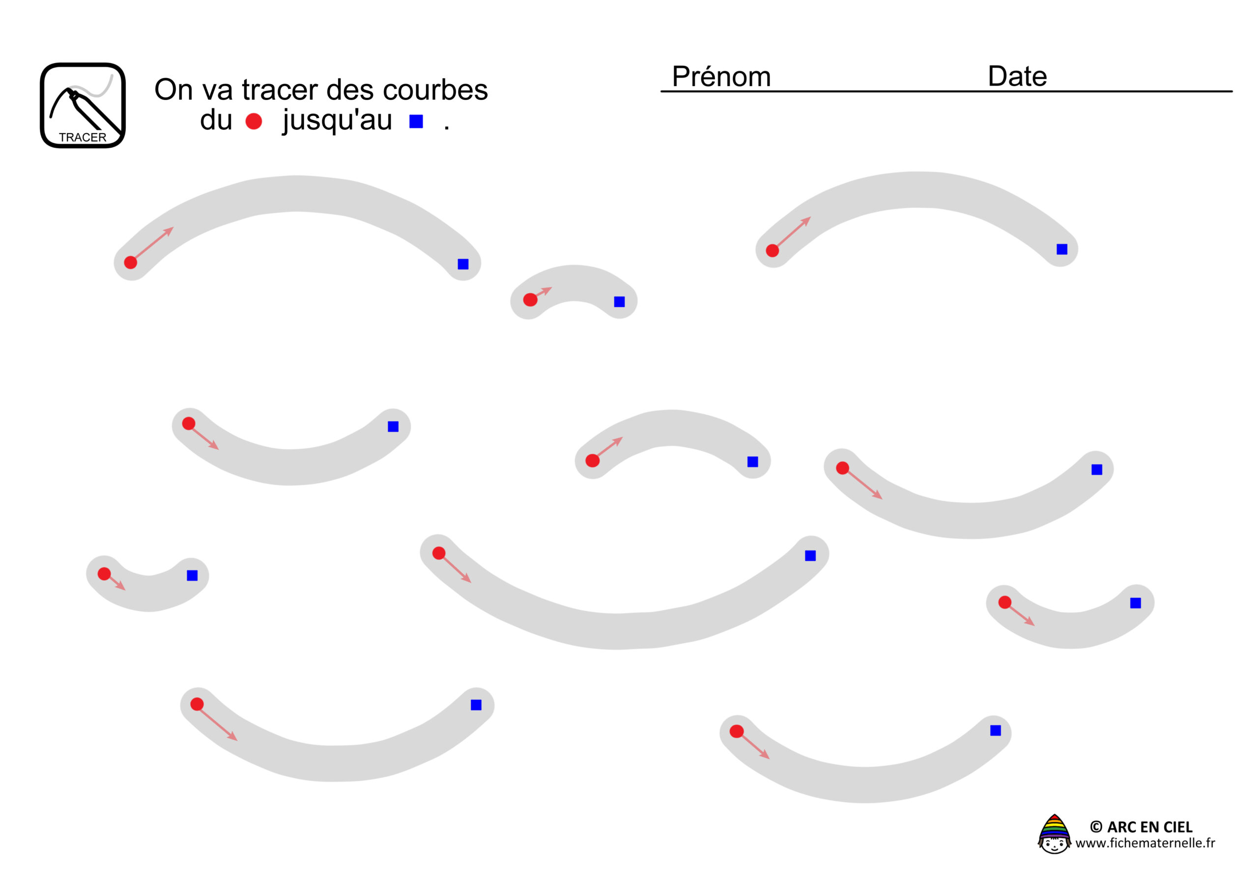 Fiche maternelle : Tracé Courbes Horizontales