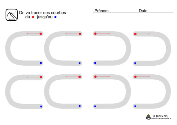 Fiche maternelle - Tracé Courbes en U alongées