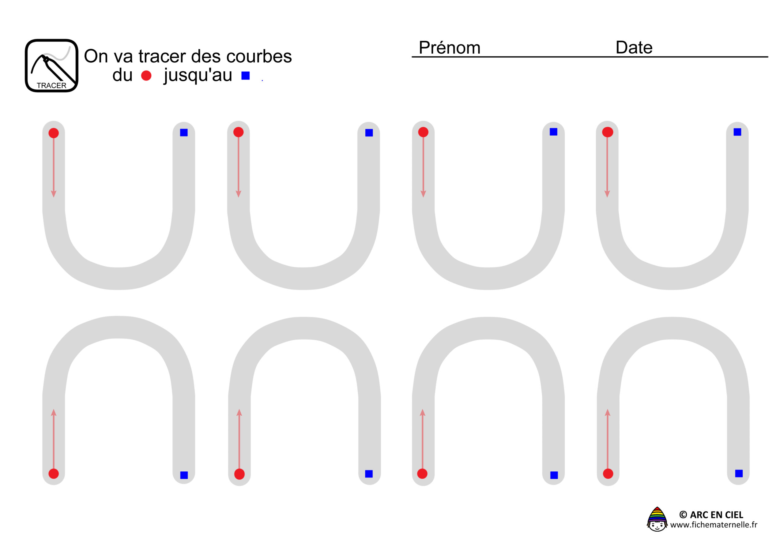 Fiche maternelle : Tracé Courbes en U