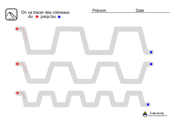 Fiche maternelle - Tracé Créneaux Horizontaux 2