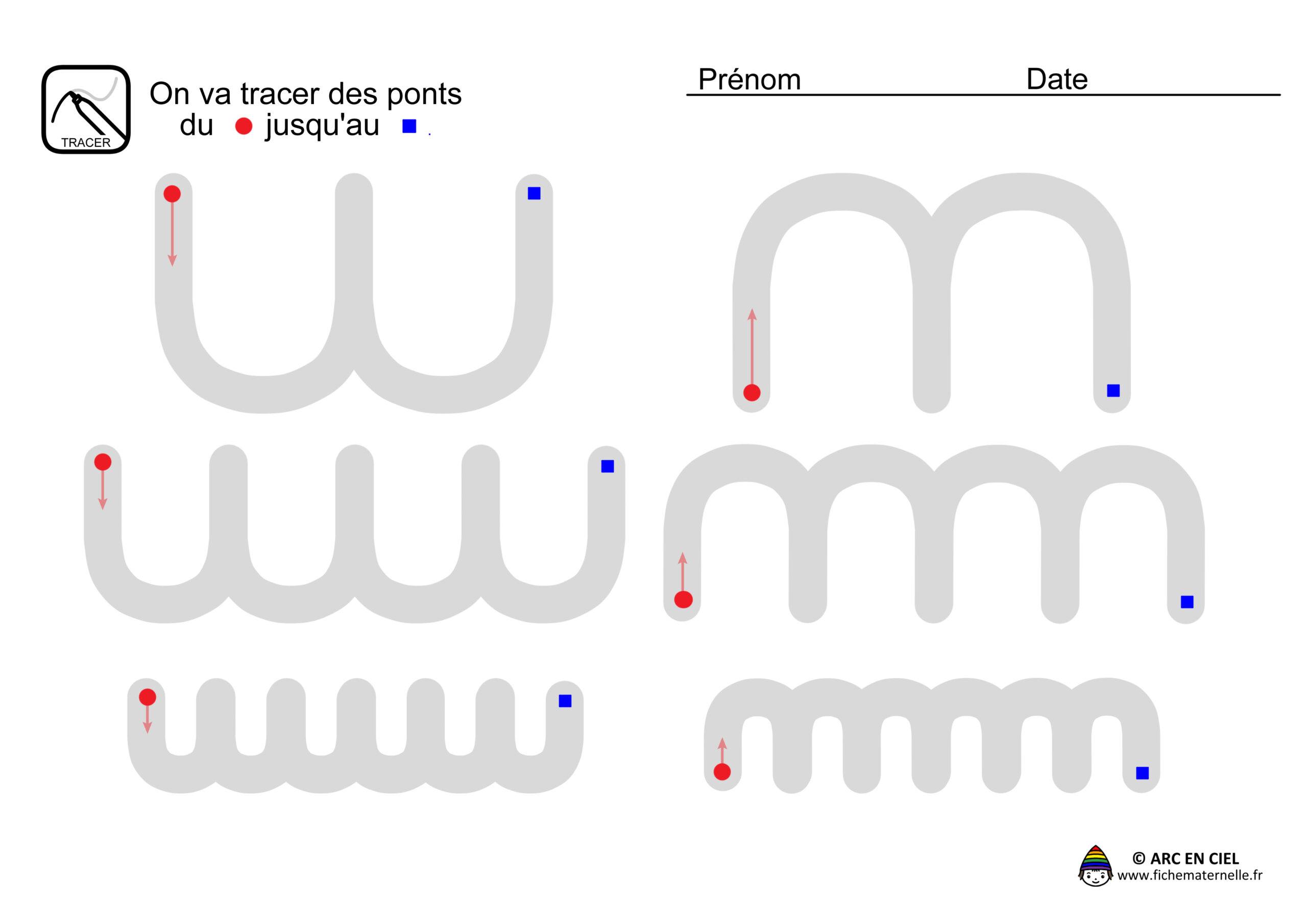 Fiche maternelle - Tracé Ponts Horizontaux