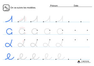 Fiche maternelle - Tracé Préparation Ecriture Cursive 1