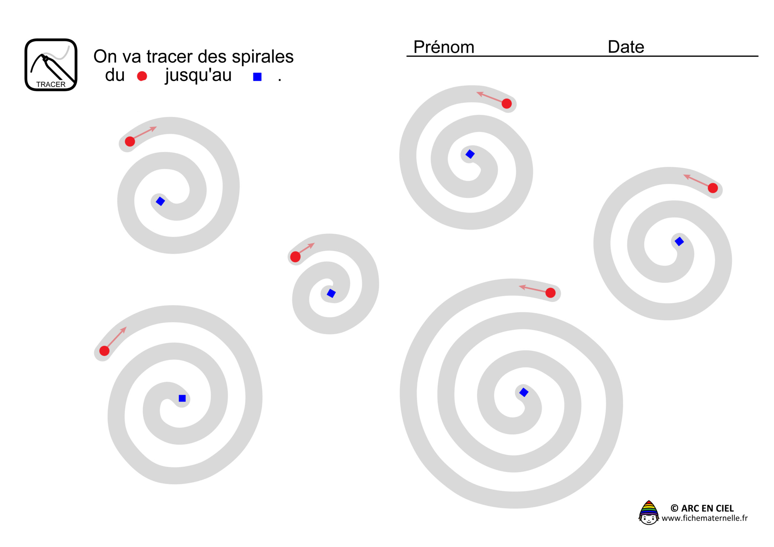 Fiche maternelle - Tracé Spirales