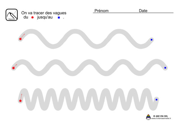 Fiche maternelle - Tracé Vagues Horizontales