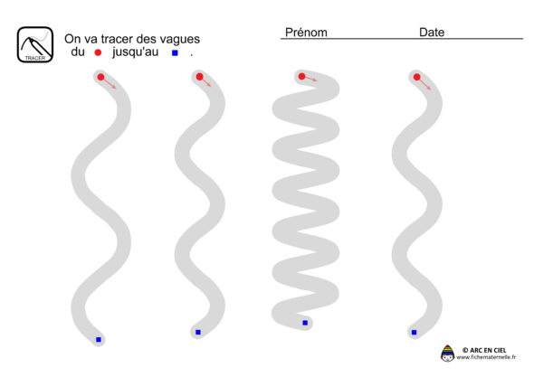 Fiche maternelle - Tracé Vagues Verticales