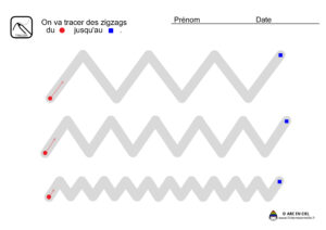 Fiche maternelle - Tracé Zigzags Horizontaux 1