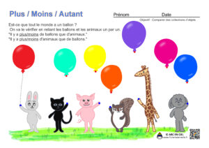 Fiche maternelle : Comparaison-Plus Moins Autant 1