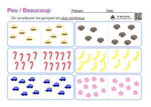 Fiche maternelle : Peu Beaucoup-Jusqu'à 10