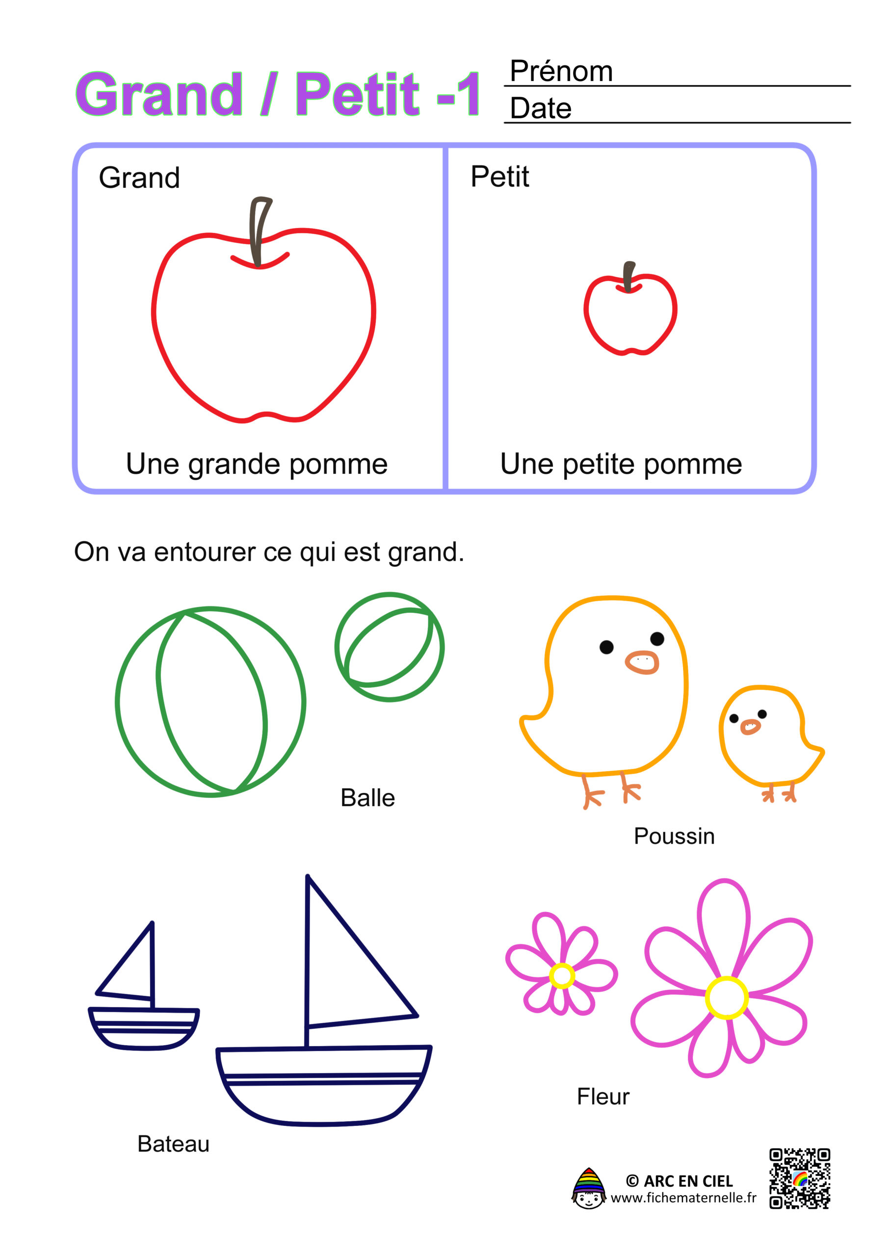 Fiche maternelle : Grand- petit