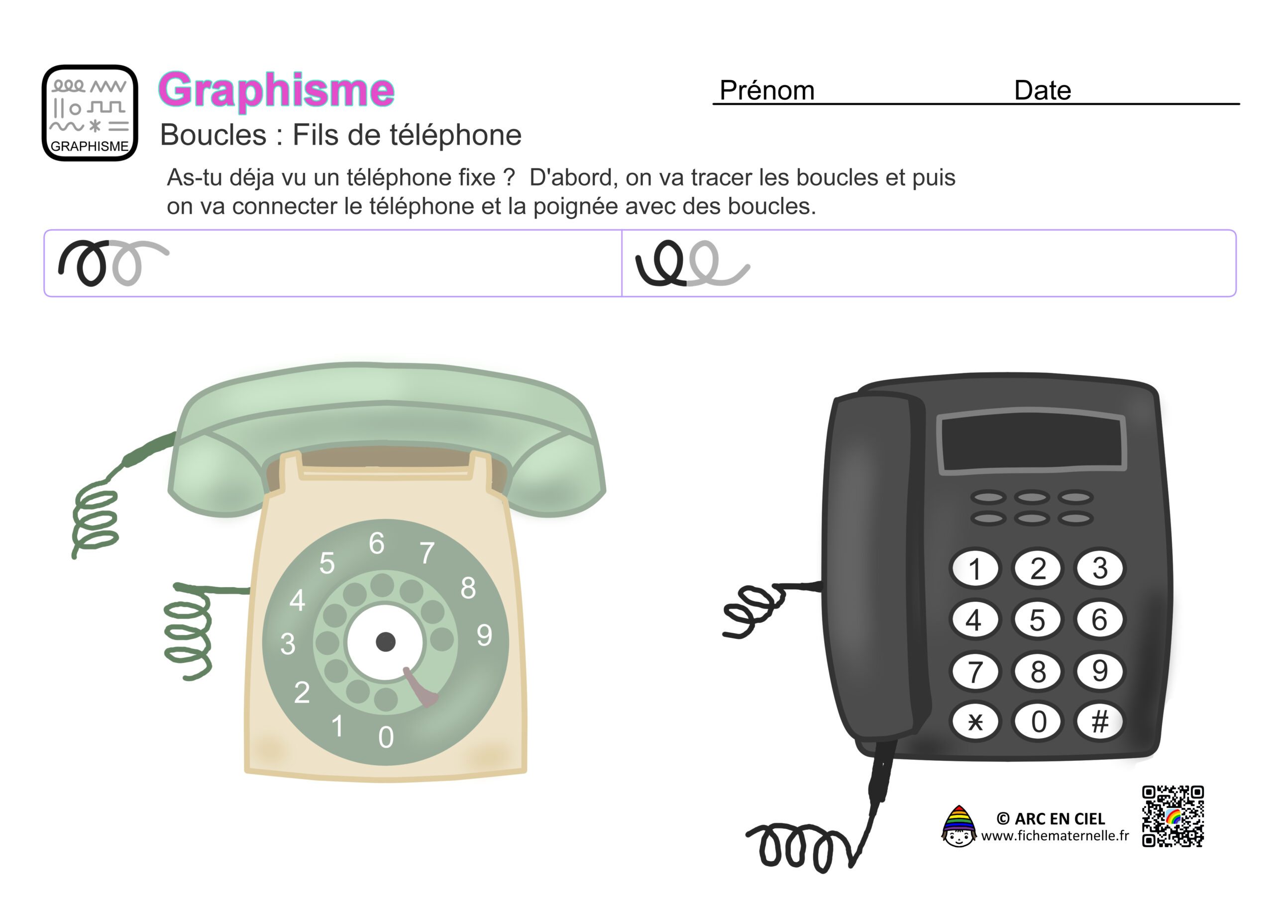 Fiche maternelle : Graphisme-Boucles