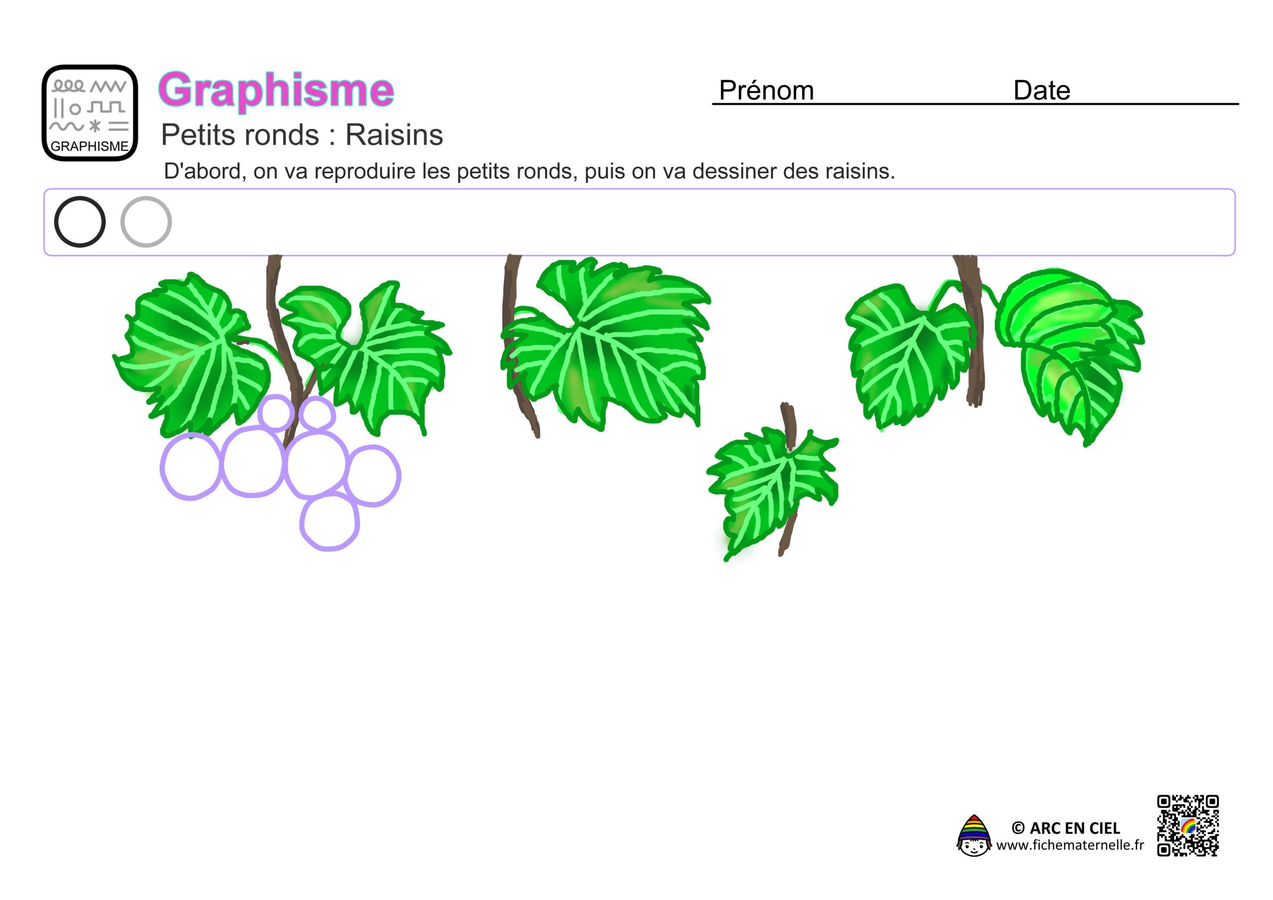 Fiche maternelle : Graphisme-Petits ronds