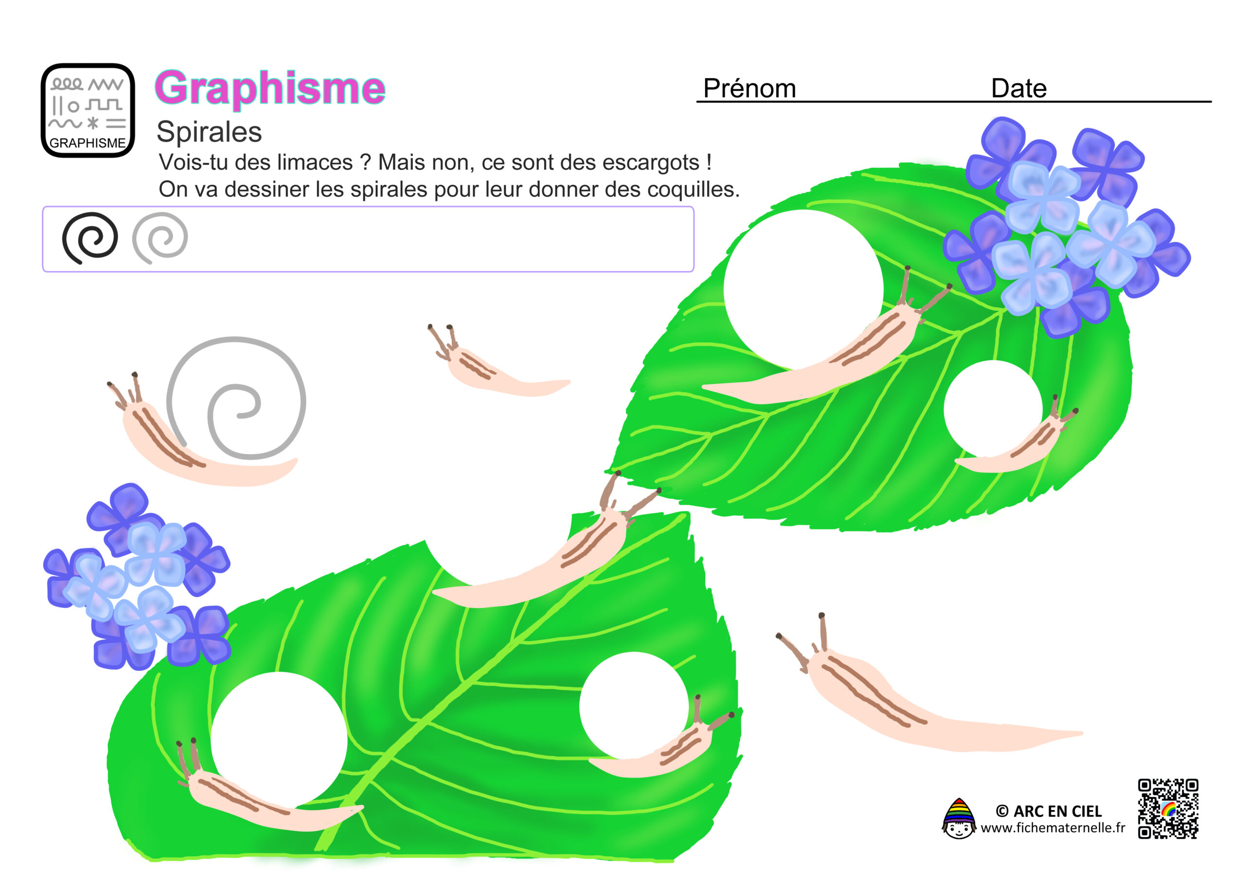 Fiche maternelle : Graphisme-Spirales