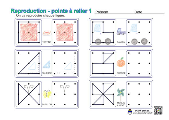 Fiche maternelle : Reproduction - points à relier 1