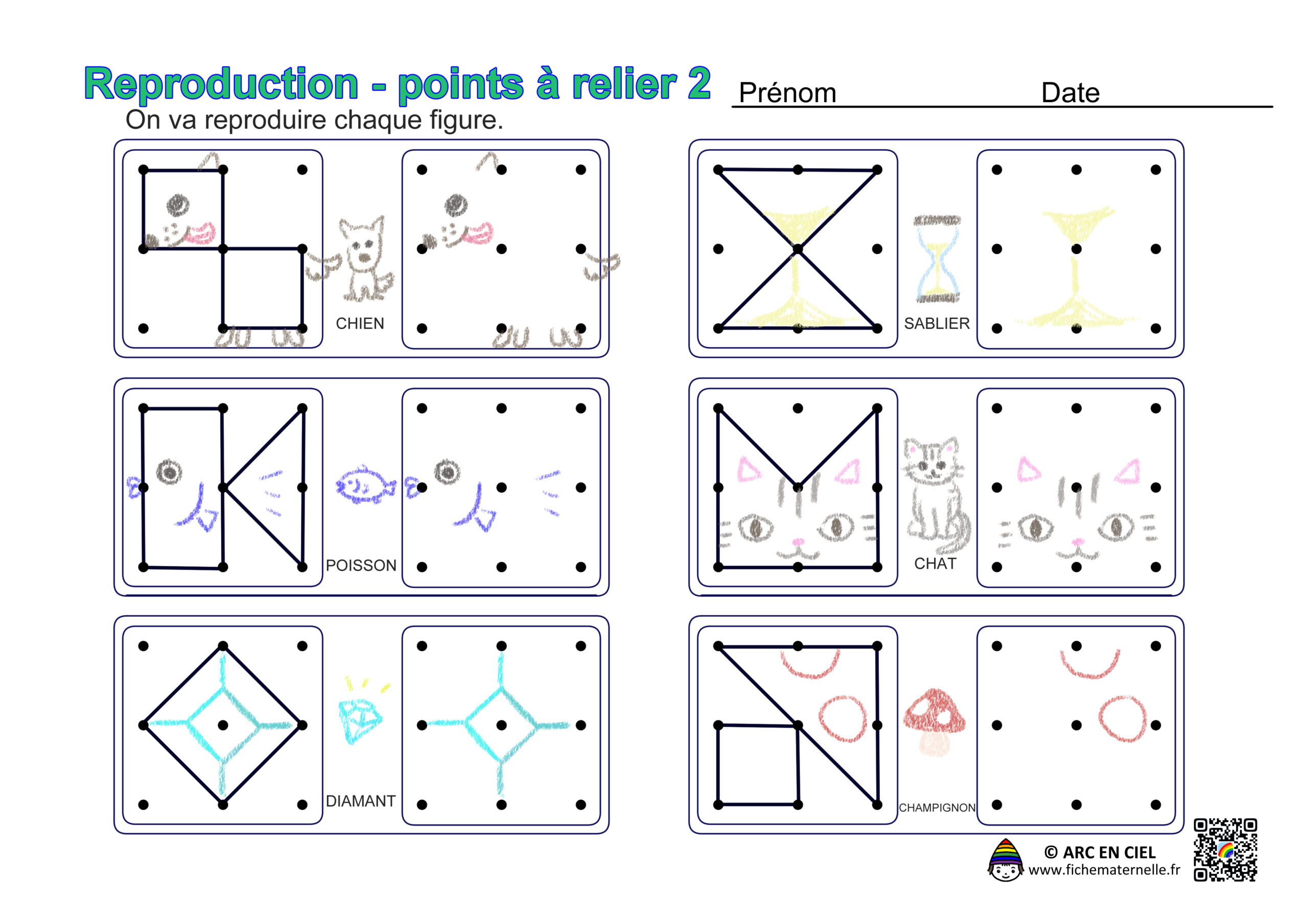 Fiche maternelle : Reproduction - points à relier 2