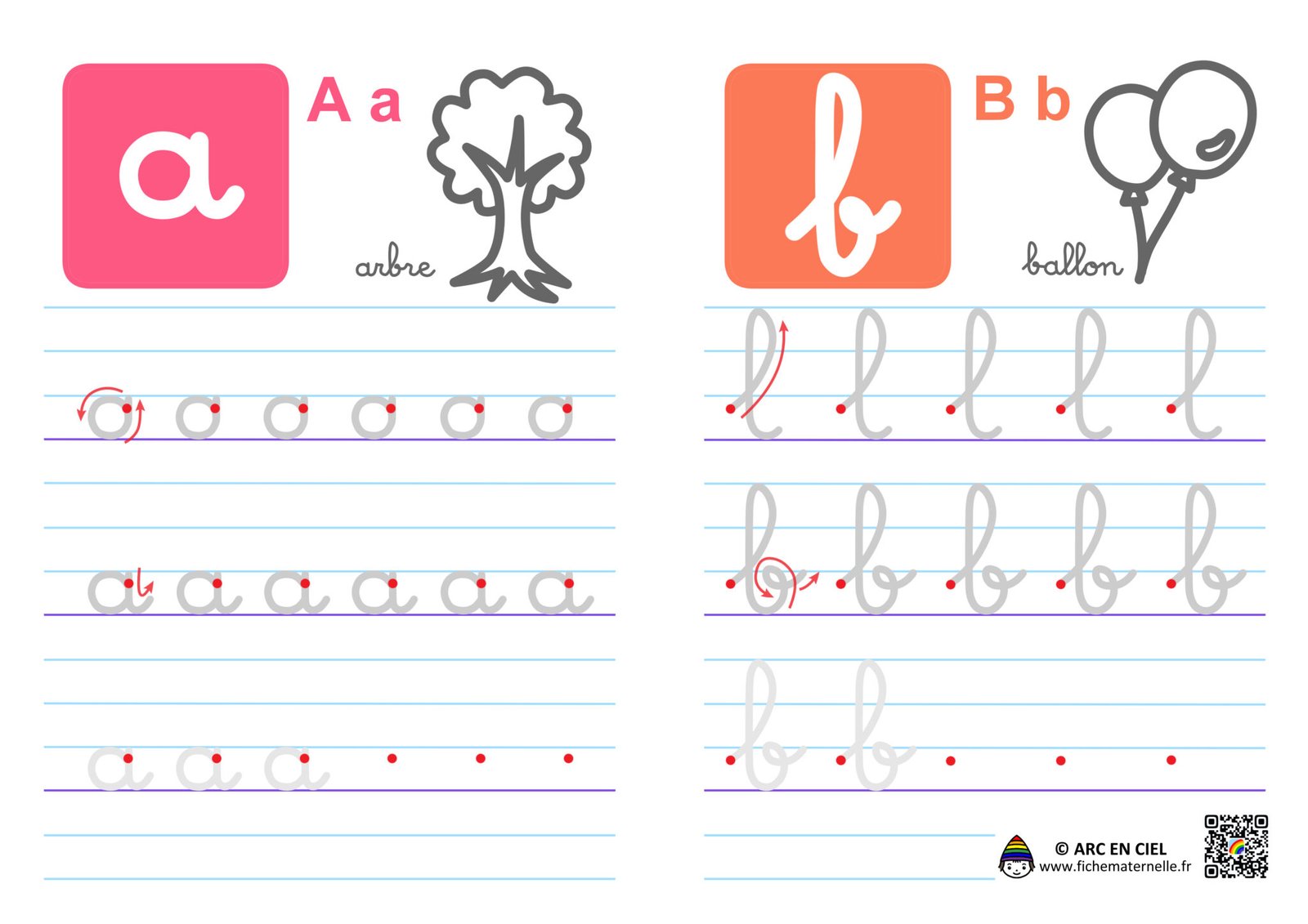 Ecriture De L alphabet En Cursives Lettres C Et D ARC EN CIEL